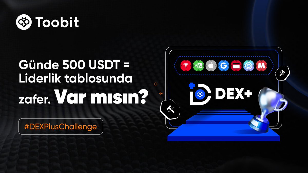 Toobit_Turkiye's tweet image. 7 parite. 500 USDT. 300 kazanan.

10,000 USDT ödül havuzundan payını almak için trade yap ve zirveye tırman! 🏆

🔥 Sıralamalar her gün güncelleniyor.

Hemen katıl ▶️ bit.ly/4foKgCa

#DEXPlusChallenge #ToobitDEX #ToobitDEXPlus #LeaderboardGrind