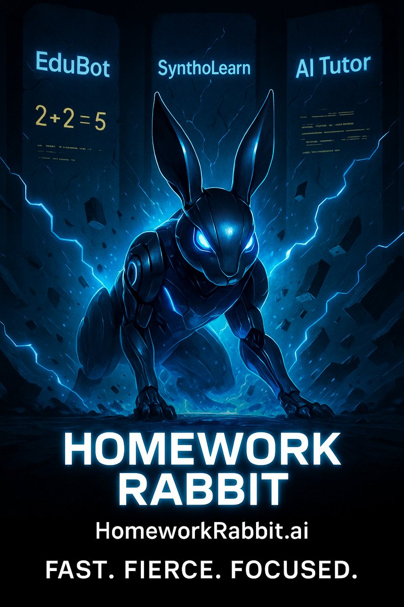 homeworkrabbit's tweet image. HomeworkRabbit 🐰 is your smart AI study partner! Get instant homework help, solve tough questions, and learn faster. No stress, no delays—just snap, ask, and get answers in seconds! 📚⚡ Try it now: homeworkrabbit.com #HomeworkRabbit #StudySmart #AIStudyTool