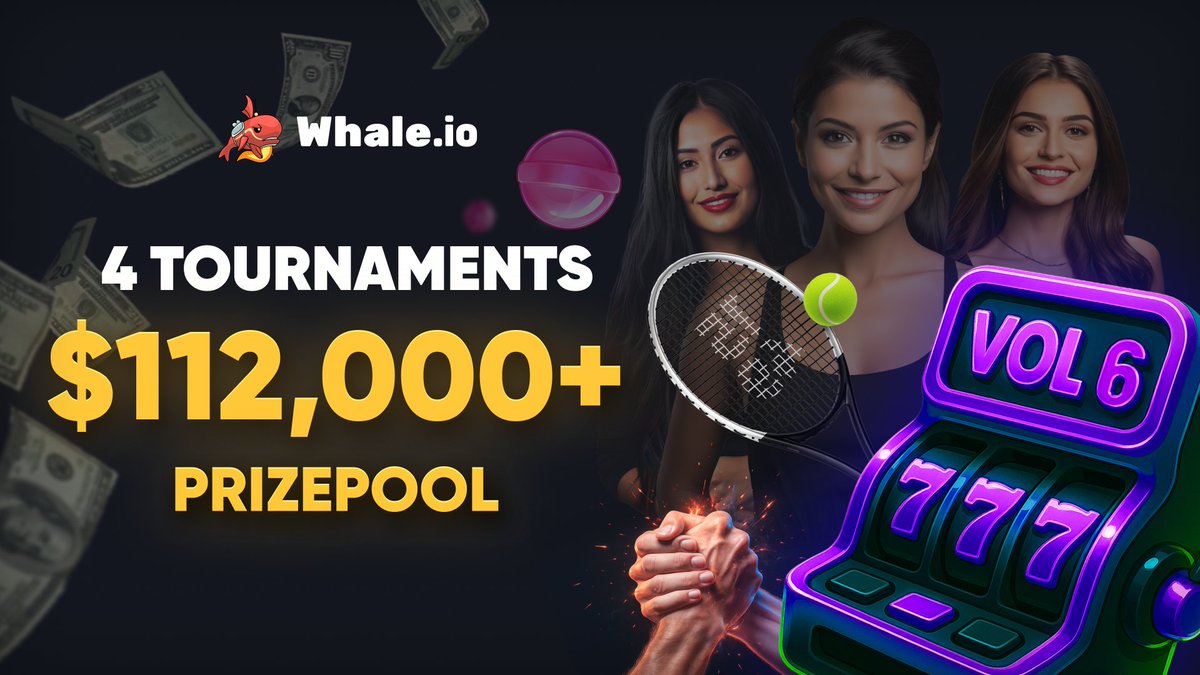 WhaleGames_en's tweet photo. $112,000+ PRIZE POOL AND GROWING 

Whale has 4 Tournaments LIVE RN! Over $112K is up for grabs:
🟡 Refer a Friend  - https://t.co/TFlBEmffA1
🟢 Break Live88 - https://t.co/1akKfox3LL
🔴 Spin Wars: Vol 6 - https://t.co/ZHcAq4pLGV
🔵 Whale Cup - https://t.co/R7GkyNYPOi

There's something for every taste. EAT IT UP!