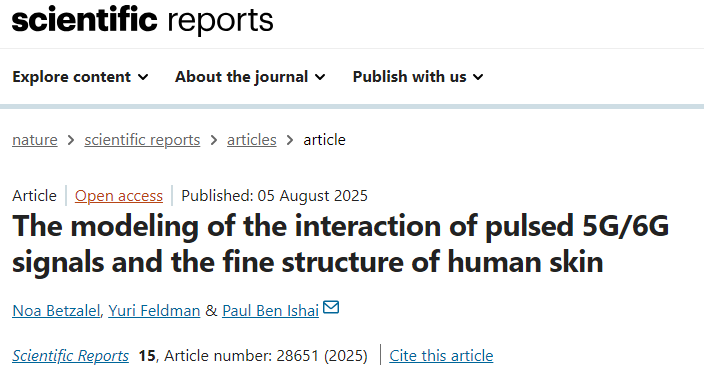 Open access.

'In this research we have demonstrated the...vulnerability of skin components such as sweat ducts...and dermal blood vessels, which are ignored by standard regulation approval methods of wireless devices.'

#5G #6G #Radiofrequency #Radiation

nature.com/articles/s4159…