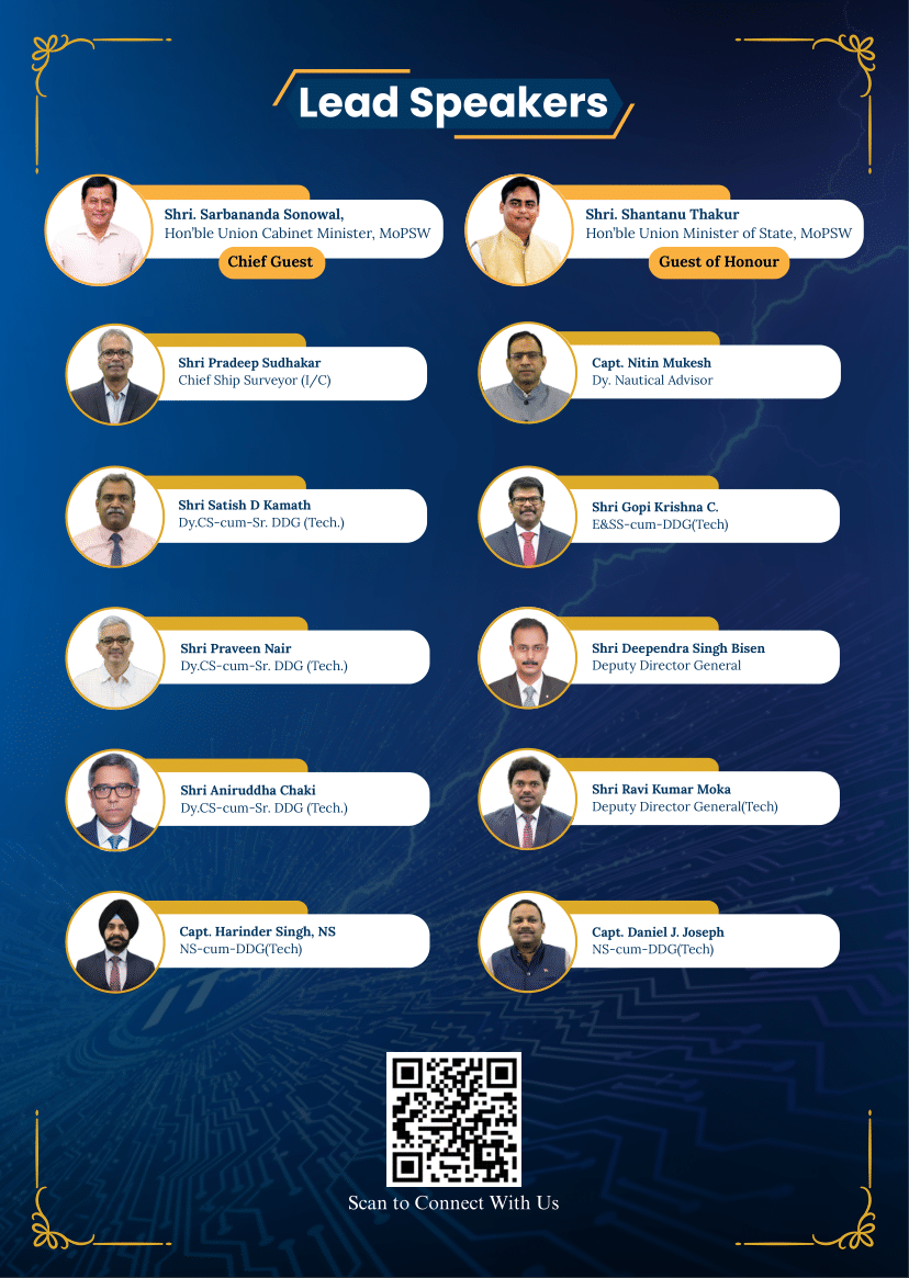 IT Conclave 2025 – Leveraging Technology in Maritime
In pursuit of a Smart, Safe and Sustainable Maritime Administration, the Directorate General of Shipping (DG Shipping), in collaboration with The Company of Master Mariners of India (CMMI), is organizing the prestigious IT