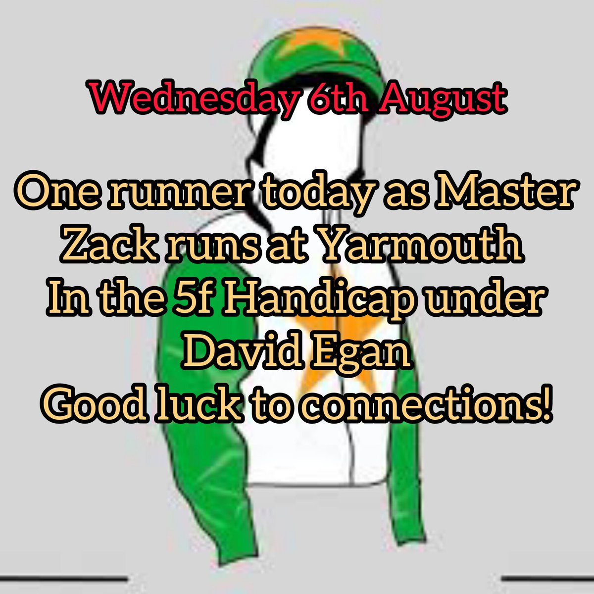 Martin Dunne Racing (@mdunneracing) on Twitter photo We are off to <a href="/GTYarmouthRaces/">Great Yarmouth Races</a> for one runner. Master Zack runs in the 5f Handicap under David Egan We are off to <a href="/GTYarmouthRaces/">Great Yarmouth Races</a> for one runner. Master Zack runs in the 5f Handicap under David Egan
