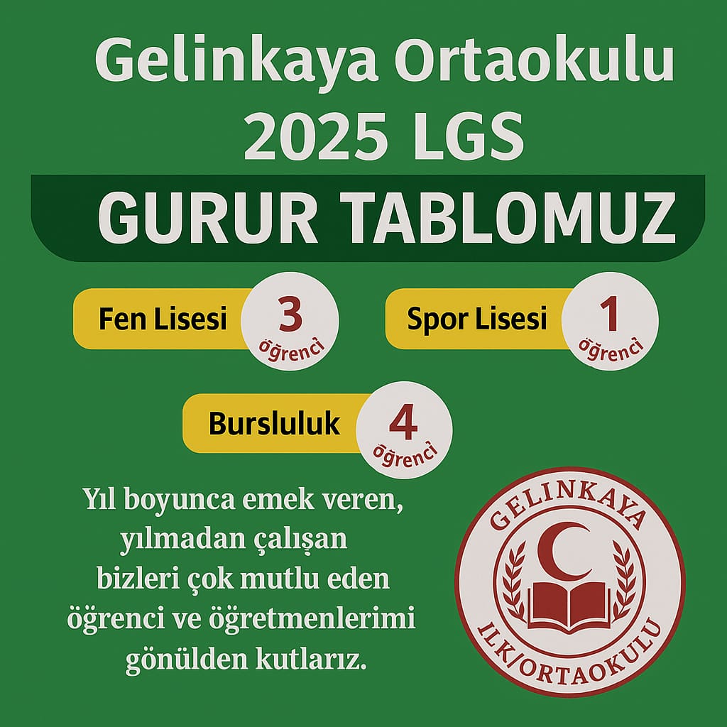 Bu yıl öğrencilerimizin  göstermiş olduğu başarı bizi gururlandırdı. Bu başarıda emeği geçen öğretmen ve öğrencilerimizi tebrik ederiz.
<a href="/midyatkaymakam/">T.C. Midyat Kaymakamlığı</a> <a href="/midyatilcemem/">Midyat İlçe Milli Eğitim Müdürlüğü</a> <a href="/SelmanUlugtekin/">Selman Uluğtekin</a>