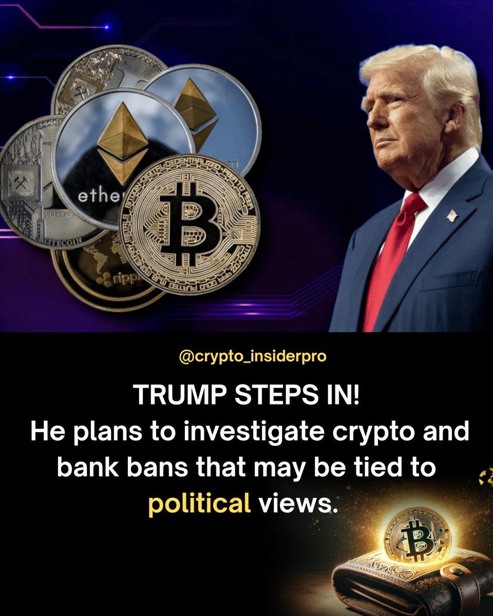 🚨 TRUMP TAKES A STAND ON CRYPTO!
Former President Donald Trump has announced plans to investigate crypto-related banking restrictions — particularly cases where individuals or entities may have been banned due to political beliefs. 🏦
#TrumpCrypto #CryptoFreedom #CryptoBank