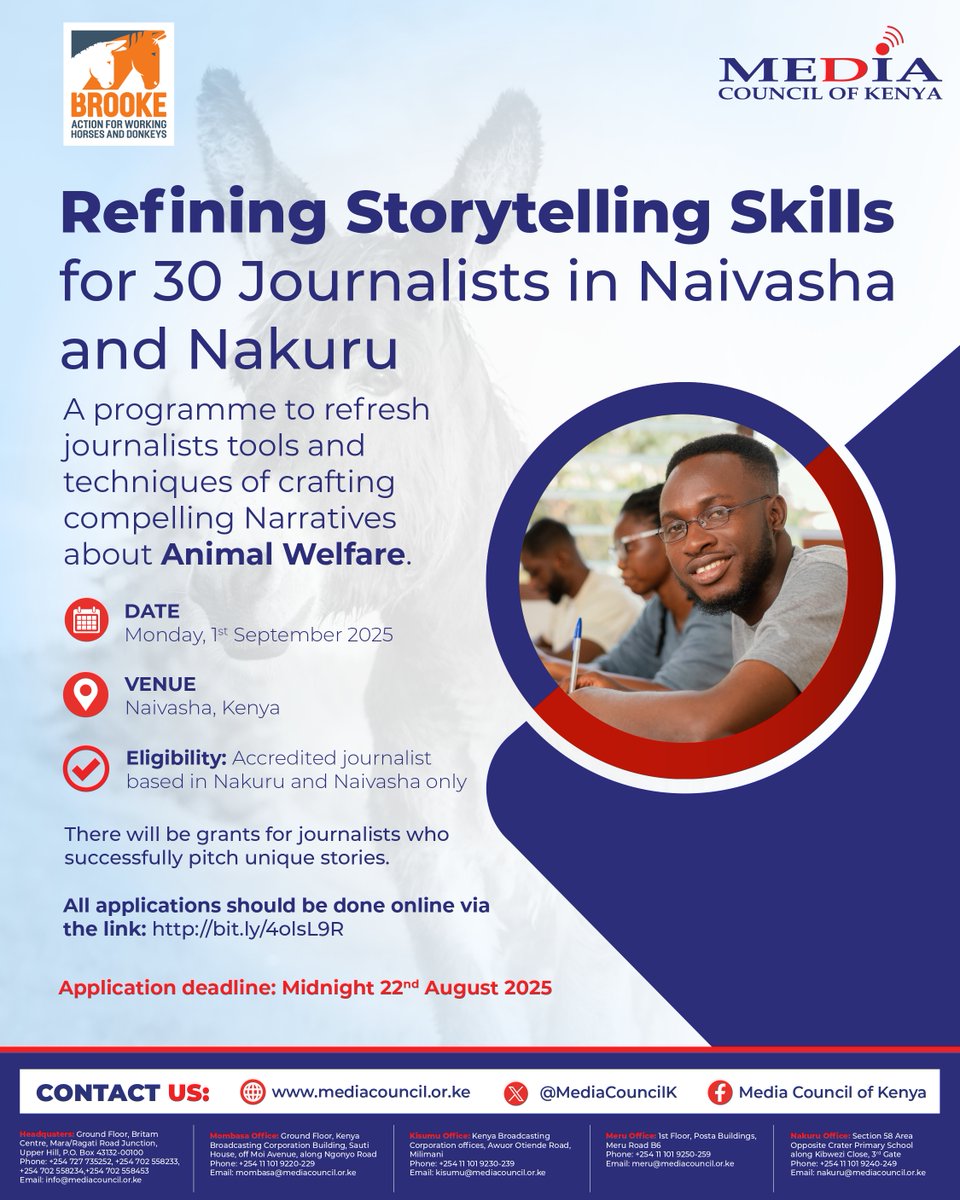 Level up your storytelling: A call to Naivasha and Nakuru-based journalists.