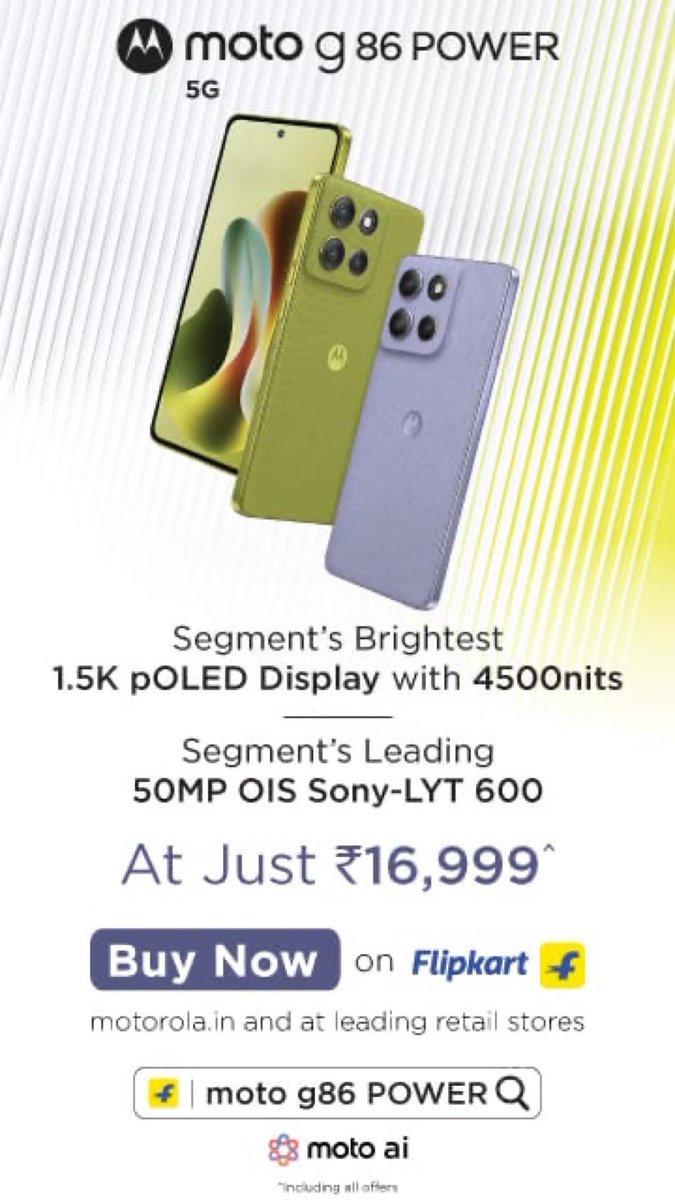 Samjhoindia143's tweet photo. Clicked a pic, and boom — looks like a pro shot it.
That 50MP Sony camera? No joke.
Night or day. Wide or close. It nails every shot.
You post it, and suddenly everyone’s asking:
“What phone is that?”
You just smile and say:
“This one.” 😎📸
#PowerToDoAll #MotoG86POWE https://t.co/p5RQDPgIwB