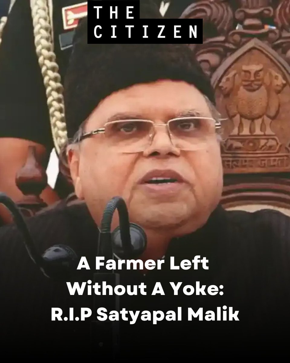 Satyapal Malik (1946–2025)
A Governor-turned-rebel who spoke up for farmers, questioned Pulwama silence, and defied the BJP in his final years.
@SeemaMustafa writes a bold, honest obituary:
🔗 thecitizen.in/opinion/a-farm…
#SatyapalMalik #Obituary