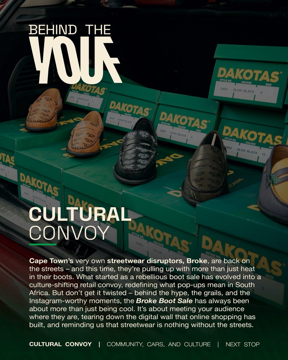youf_co_za's tweet photo. The @wearbroke Boot Sale hits the coast 🌊
More than hype! it’s a cultural reset.
We break it down #BehindTheYOUF 🧠
#YOUF #YOUtheFuture #BrokeBootSale #StreetwearZA #SupportLocal https://t.co/OckiNw0UEb