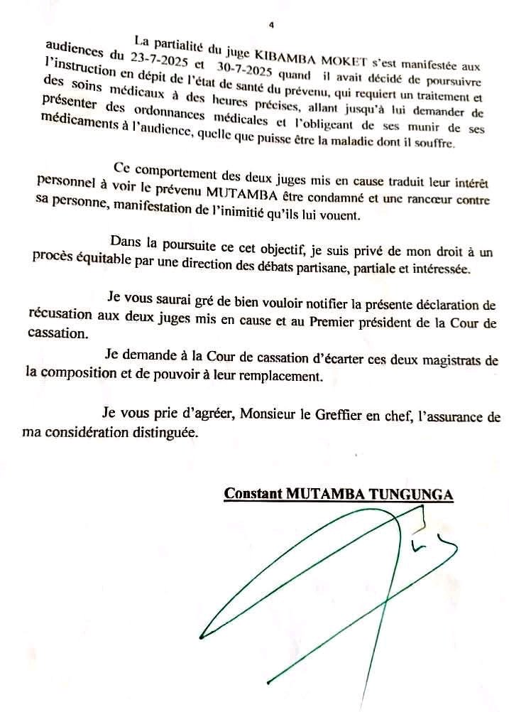 Echosnet (@mwenyif4) on Twitter photo "J'ai noté une partialité remarquée dans le chef de ces deux juges, eu égard au comportement qu'ils ne cessent d'afficher tout au long de l'instruction de la cause.", <a href="/ConstantMutamba/">Constant Mutamba</a>
<a href="/JusticeGouvCD/">Ministère de la Justice</a>
#RDC
<a href="/Presidence_RDC/">Présidence RDC 🇨🇩</a> "J'ai noté une partialité remarquée dans le chef de ces deux juges, eu égard au comportement qu'ils ne cessent d'afficher tout au long de l'instruction de la cause.", <a href="/ConstantMutamba/">Constant Mutamba</a>
<a href="/JusticeGouvCD/">Ministère de la Justice</a>
#RDC
<a href="/Presidence_RDC/">Présidence RDC 🇨🇩</a>