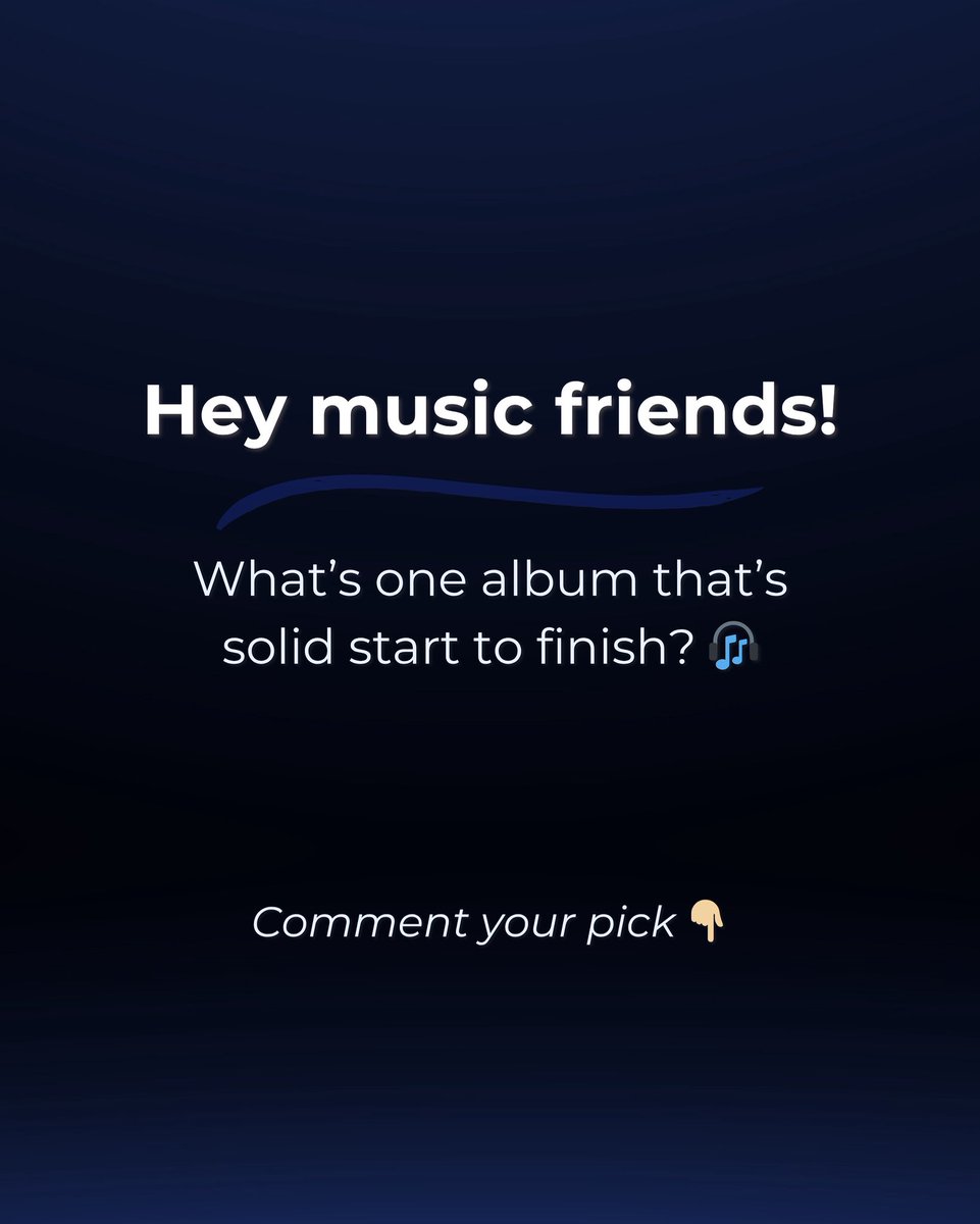 lapainmusic's tweet image. Hey music friends! What’s one album that’s solid start to finish?
No skips. Just good songs all the way through. 🎧
Drop your pick.👇

#MusicTalk #NoSkips #AlbumLove #NowPlaying #VibeCheck #LaPainMusic