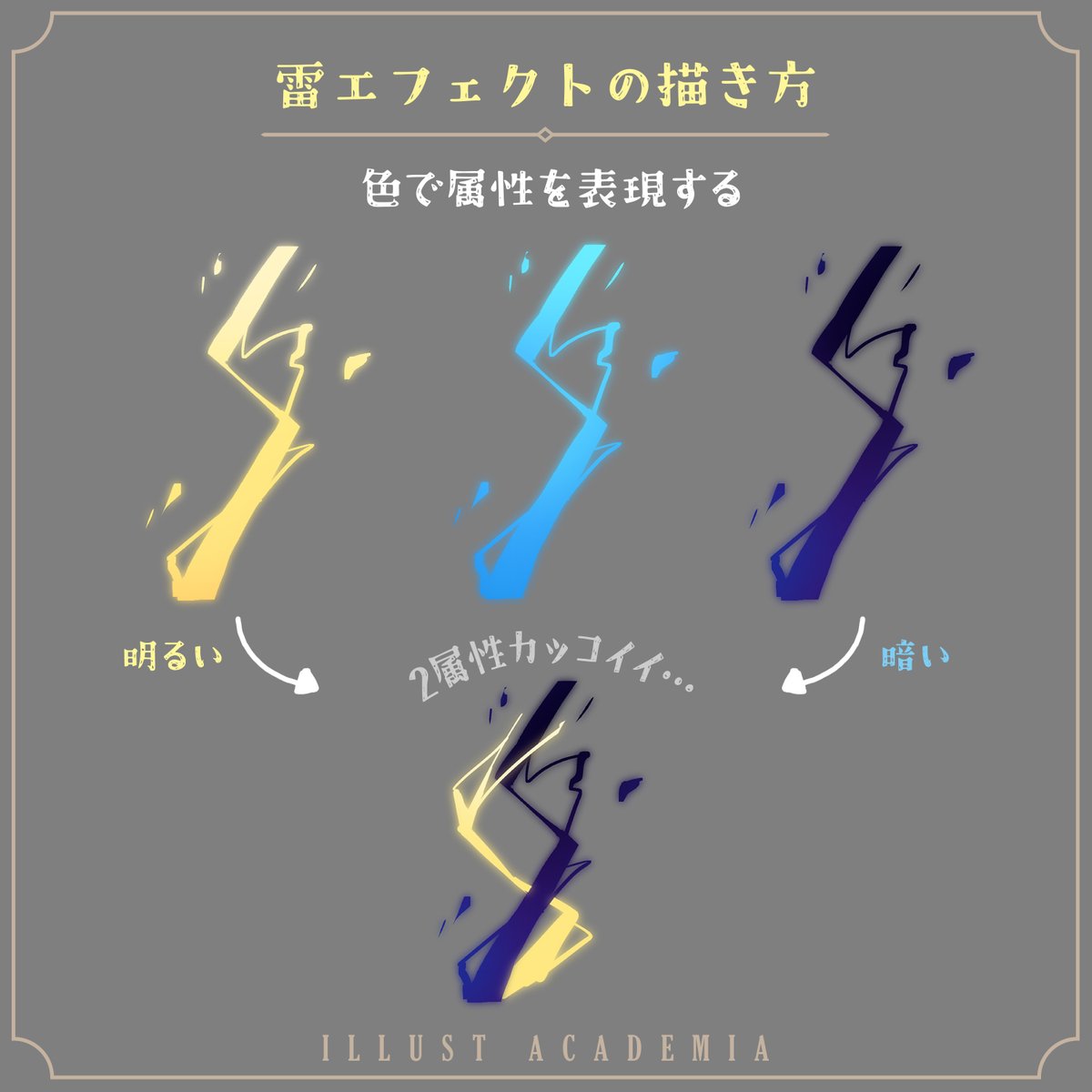 雷エフェクトを描く時のコツ⚡️