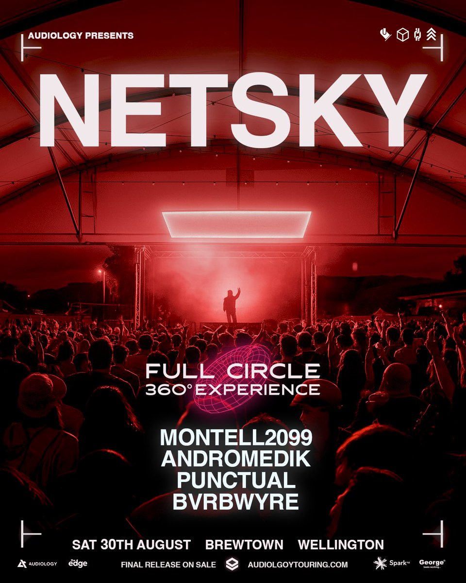 Netsky (@netskymusic) on Twitter photo NZ, I’m coming back 🇳🇿
BLACK BOX 2.0 Auckland & Christchurch
FULL CIRCLE 360° Wellington
Production is looking insane… and we’re nearly sold out 👀
JUST ADDED:
<a href="/montell2099/">montell2099</a> <a href="/AndromedikMusic/">ANDROMEDIK</a>
<a href="/therealshockone/">SHOCKONE</a> Punctual,
HENRI, FiDDEN, BVRBWYRE
Grab the last tickets before NZ, I’m coming back 🇳🇿
BLACK BOX 2.0 Auckland & Christchurch
FULL CIRCLE 360° Wellington
Production is looking insane… and we’re nearly sold out 👀
JUST ADDED:
<a href="/montell2099/">montell2099</a> <a href="/AndromedikMusic/">ANDROMEDIK</a>
<a href="/therealshockone/">SHOCKONE</a> Punctual,
HENRI, FiDDEN, BVRBWYRE
Grab the last tickets before