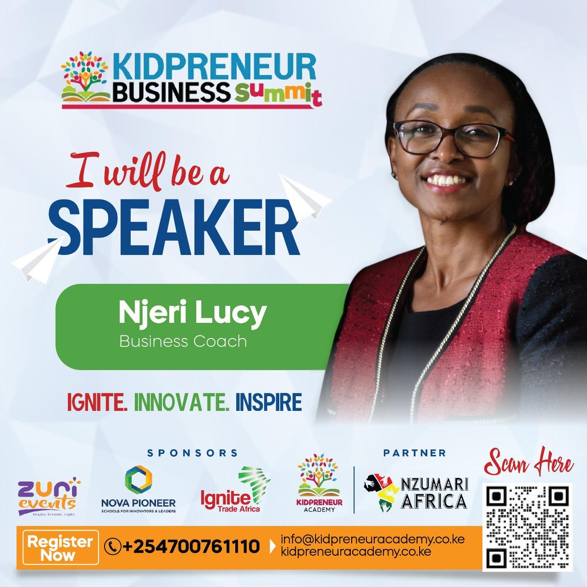 Njeri Lucy is more than a business coach, she builds people.

Join her at the Kidpreneur Business Summit, where young minds grow into future leaders.

Westlands, Nairobi | 7-9 Aug
kidpreneuracademy.co.ke | 0700761110
#KidpreneurBusinessSummit #NjeriLucy