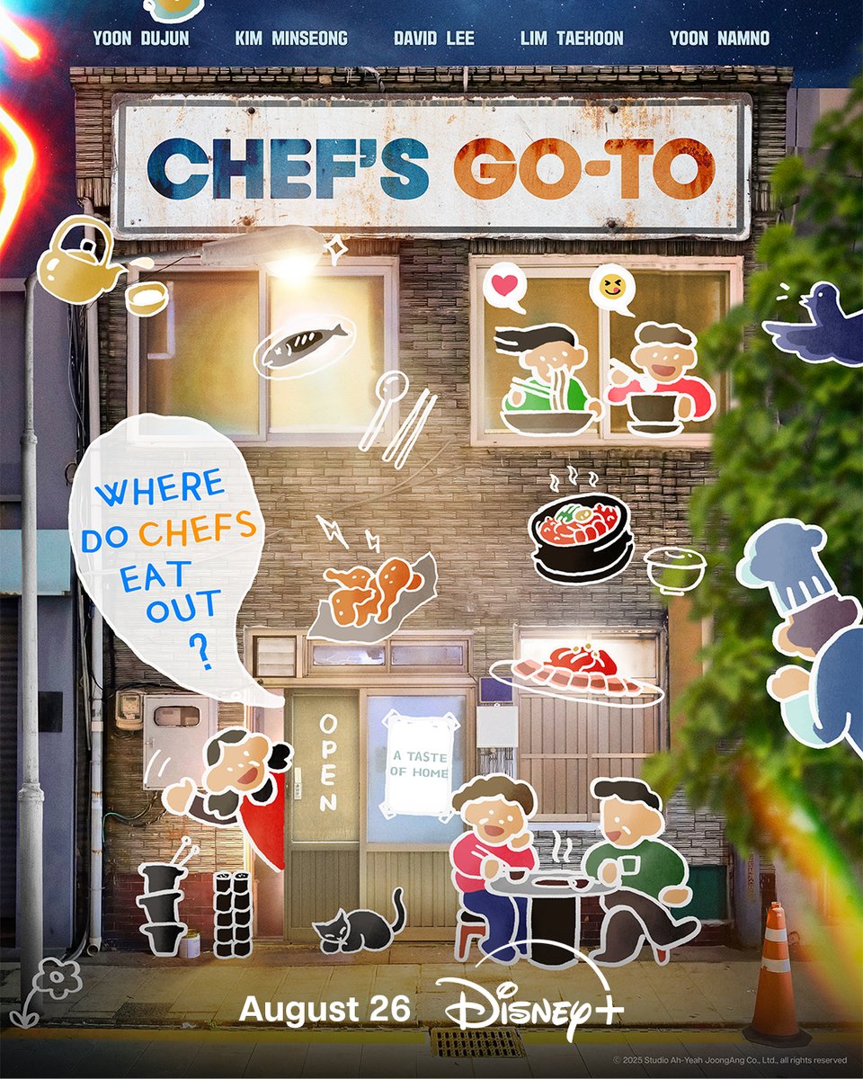 Where do Korea’s top chefs really eat? 🍽️ Discover their secret spots in #ChefsGoTo, available August 26 on #DisneyPlusPH.
