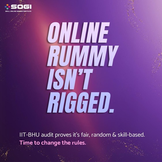 SOGIIndia's tweet photo. Think online games are rigged? IIT-BHU says NO. Their Rummy audit shows: 

✅ 98.24% randomness pass 
✅ Compliance with Global standards (US, UK)
✅ 99.9% confidence in fairness

If skill is real & gameplay is clean, why treat it like a game of chance?

#SkillNotChance #FairGaming #PolicyReform #DigitalIndia