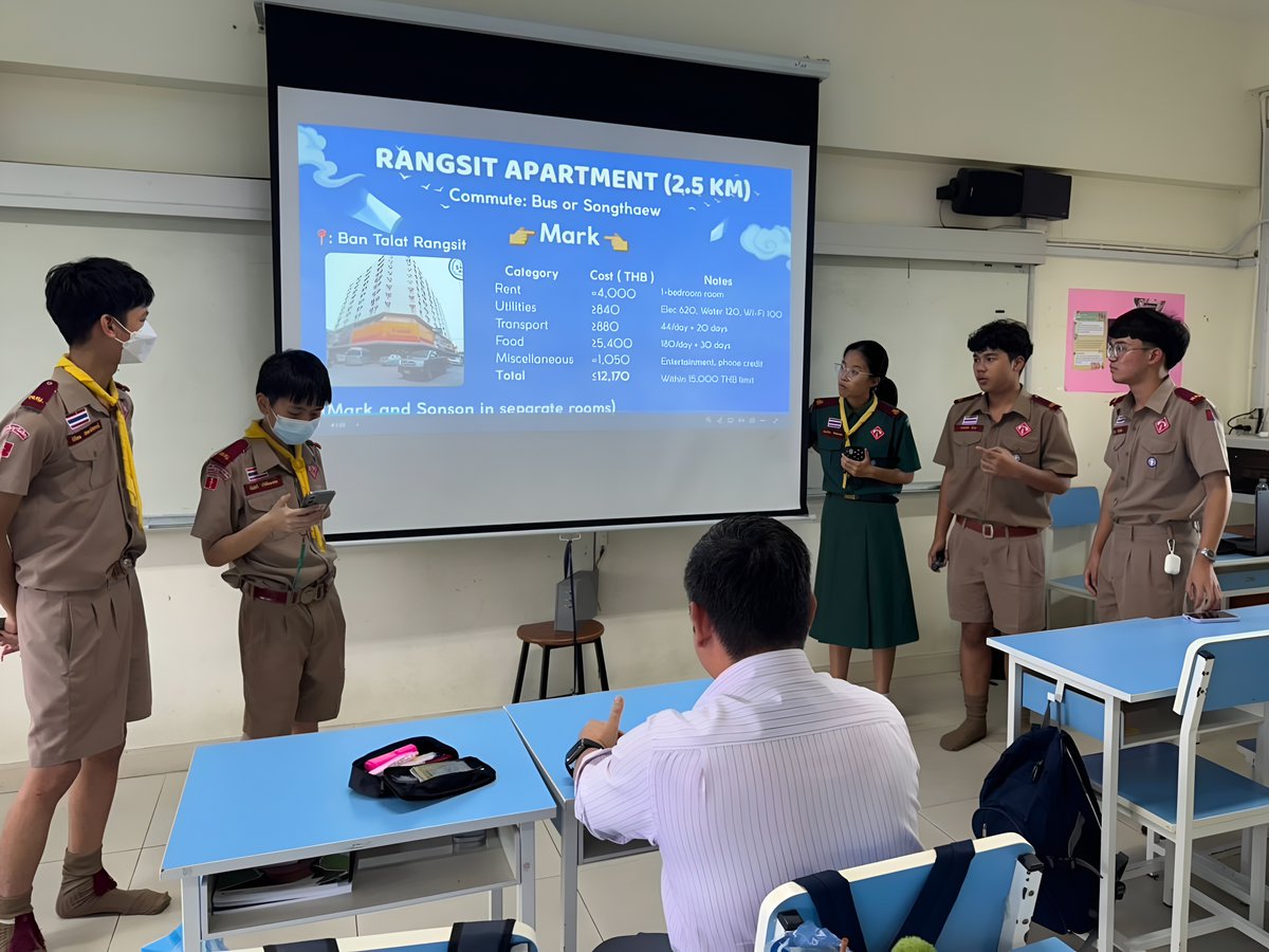 BFITSThailand's tweet image. Our bright students from our SPR BFITS Program tackled real-life math with Teacher Afton! 🌟 From pie charts to apartment picks, they explored how different budgets shape daily decisions.

Smart planning, strong teamwork—well done, #SPR! 🚀 #BFITSProgram #TeachInThailand