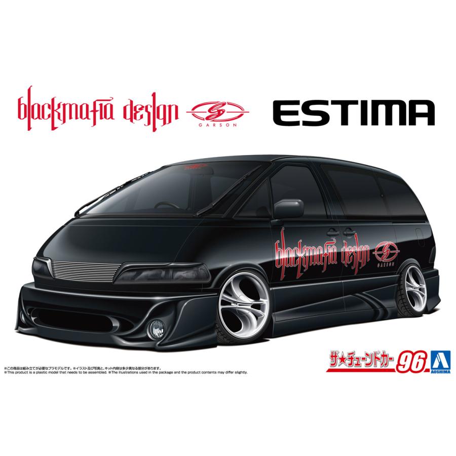 アオシマ1/24⬛︎ブラックマフィア・TCRエスティマ痛車仕様（後期型）⬛︎完成品 1/24 ブラックマフィア TCR11W エスティマ '98 (トヨタ)｜株式