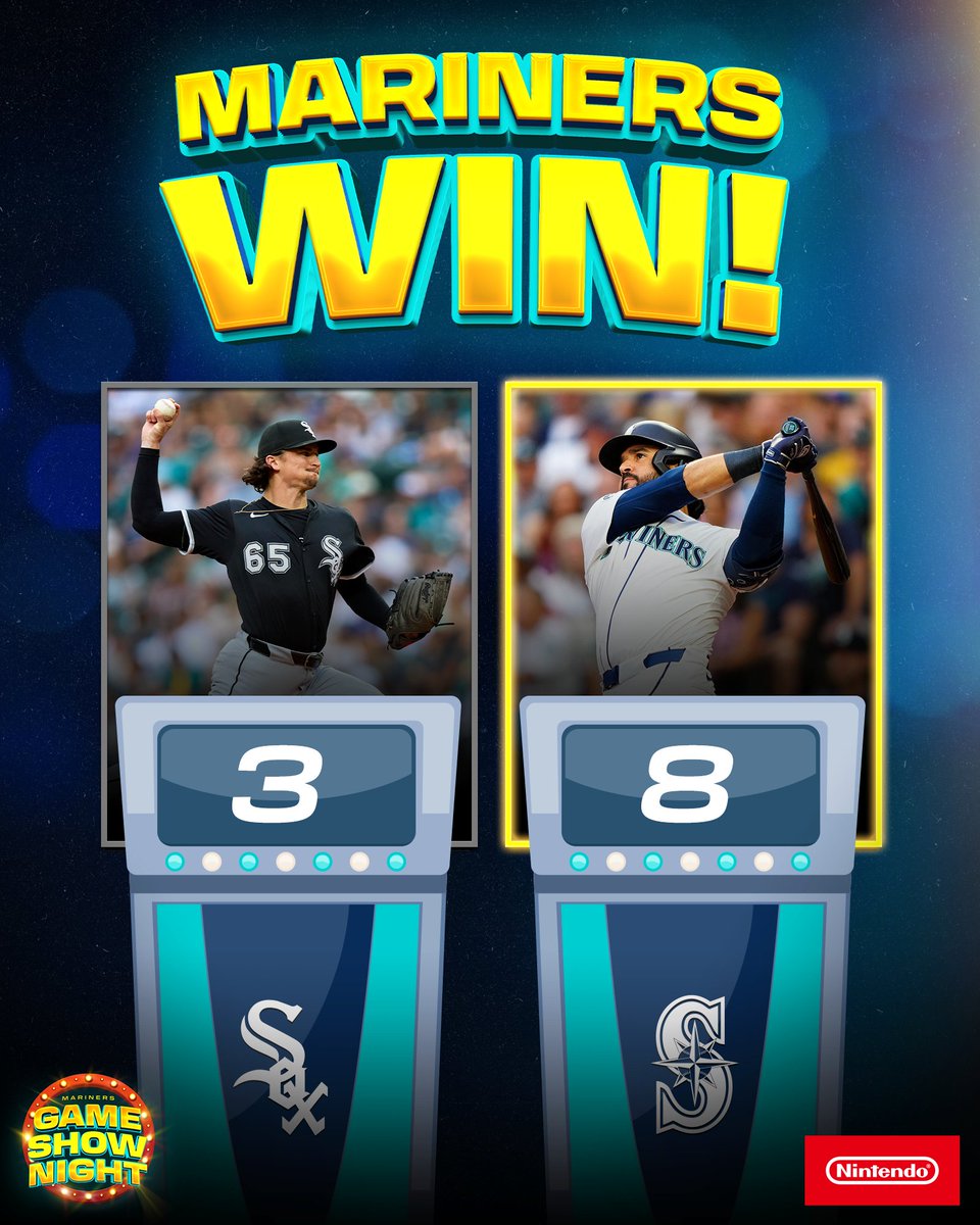 Mariners's tweet photo. Tonight’s big winners! #GameShowNight https://t.co/ryFsWQ1M7L