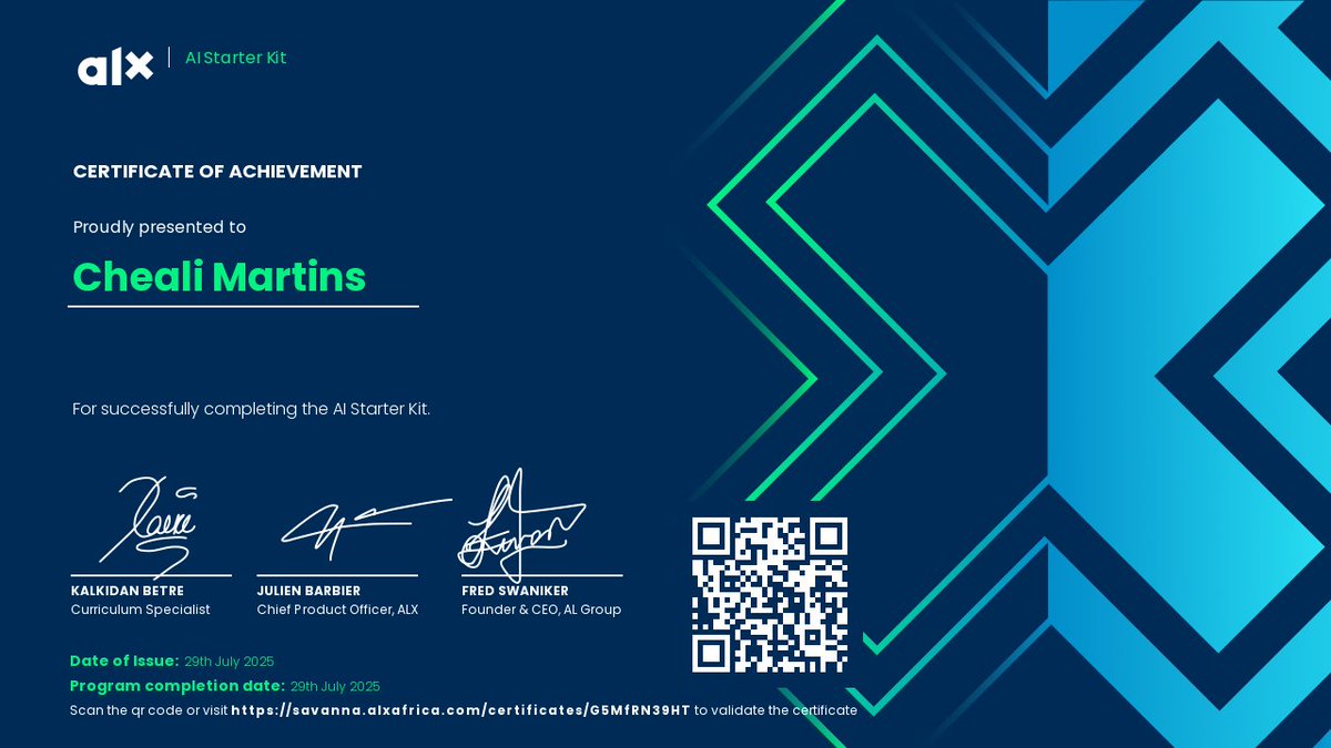 ChealiMartinz's tweet image. And it's a wrap... Unto the next phase... 
@alx_africa #ALX_AiSK
Imma keep growing, sadly, my system stopped working 😫