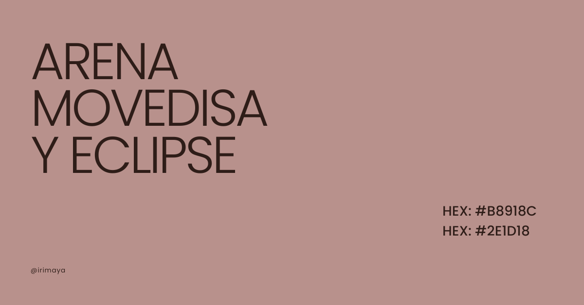 irimaya's tweet photo. Explora tonos terrosos:

 Arena movediza #B8918C + Eclipse #2E1D18
🌗 Perfecto para sitios cálidos con un toque sofisticado

#WebDesign #ColoresWeb https://t.co/iDg17wVSZj