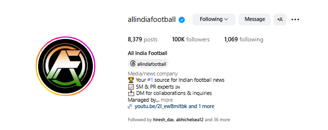 Parashar kalita (@parashar_kalita) on Twitter photo Congratulations to the <a href="/AllIndiaFtbl/">All India Football</a> (All India Football) team and bro Hiresh for reaching 1 lakh followers on Instagram. I know how hard you worked for this. More growth to come, bro. Best wishes from my side. Congratulations to the <a href="/AllIndiaFtbl/">All India Football</a> (All India Football) team and bro Hiresh for reaching 1 lakh followers on Instagram. I know how hard you worked for this. More growth to come, bro. Best wishes from my side.