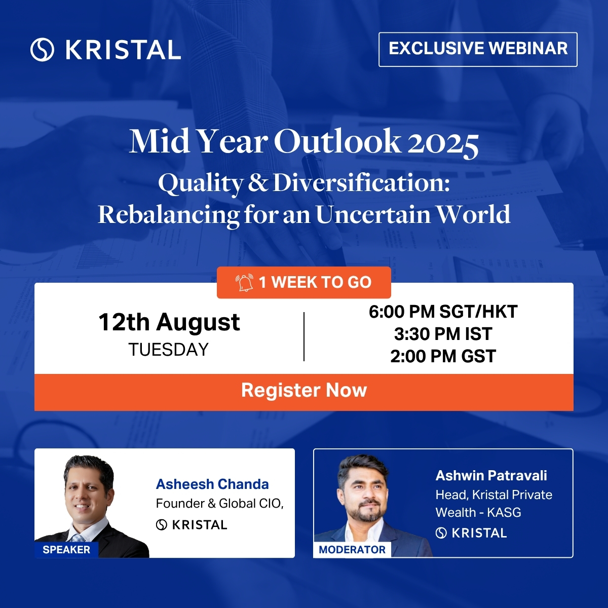 Markets Are Moving. Are You? 👊Join <a href="/asheeshchanda/">Asheesh Chanda</a> &amp; Ashwin Patravali on August 12th at 6PM SGT as they dissect:
• #Macro forces driving H2
• Tactical #rebalancing for #Volatility 
• Why quality and diversification matter now
👉 Register now: us06web.zoom.us/webinar/regist…