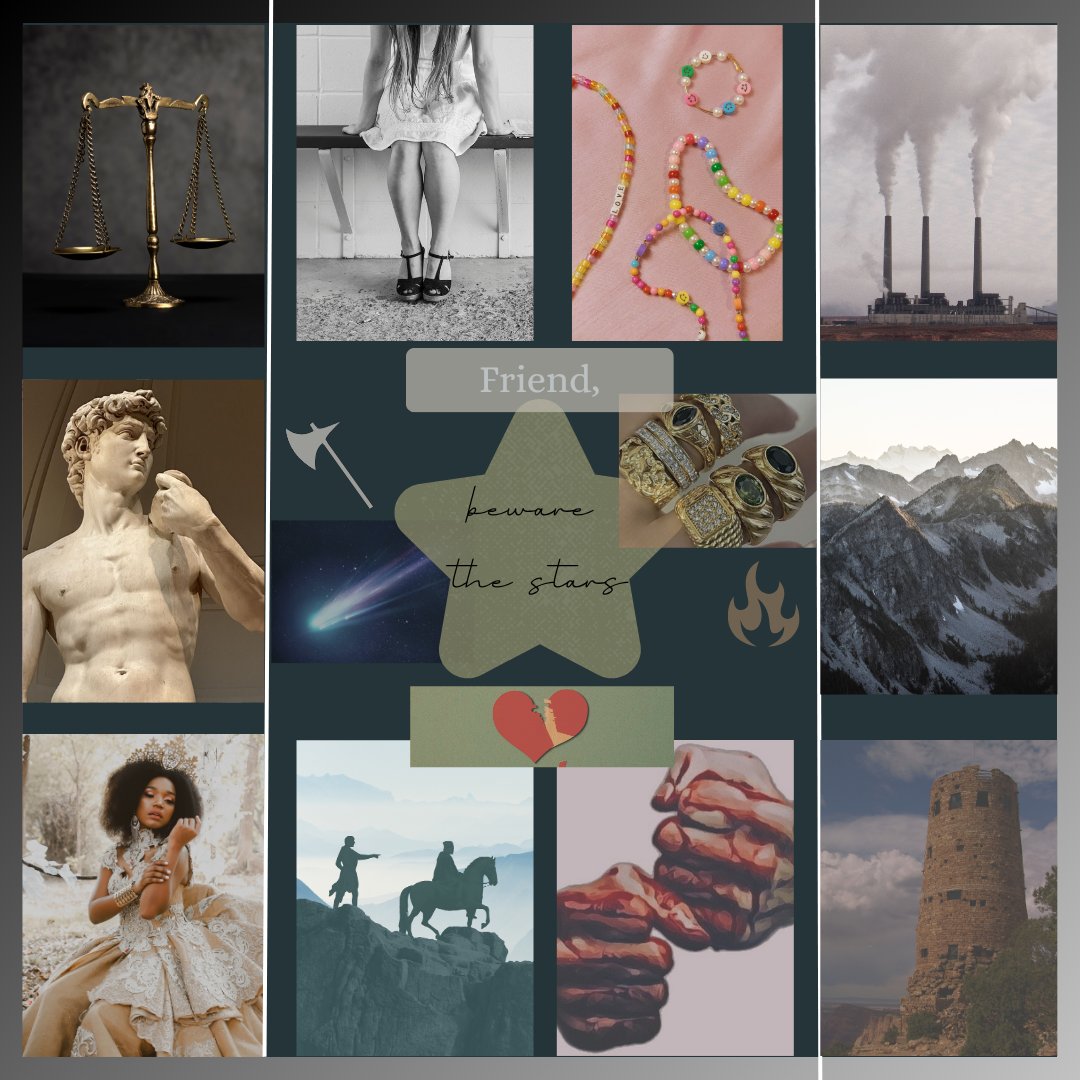 LAST AIRBENDER x MISTBORN x FULLMETAL ALCH
 
In a world inspired by Golden Age Islamic astronomy, a delinquent village girl fights with (&amp; against) a snobby magicless princess to escape a royal family who see her elemental powers as a threat to their rule. #QuestPit #YA #F #W