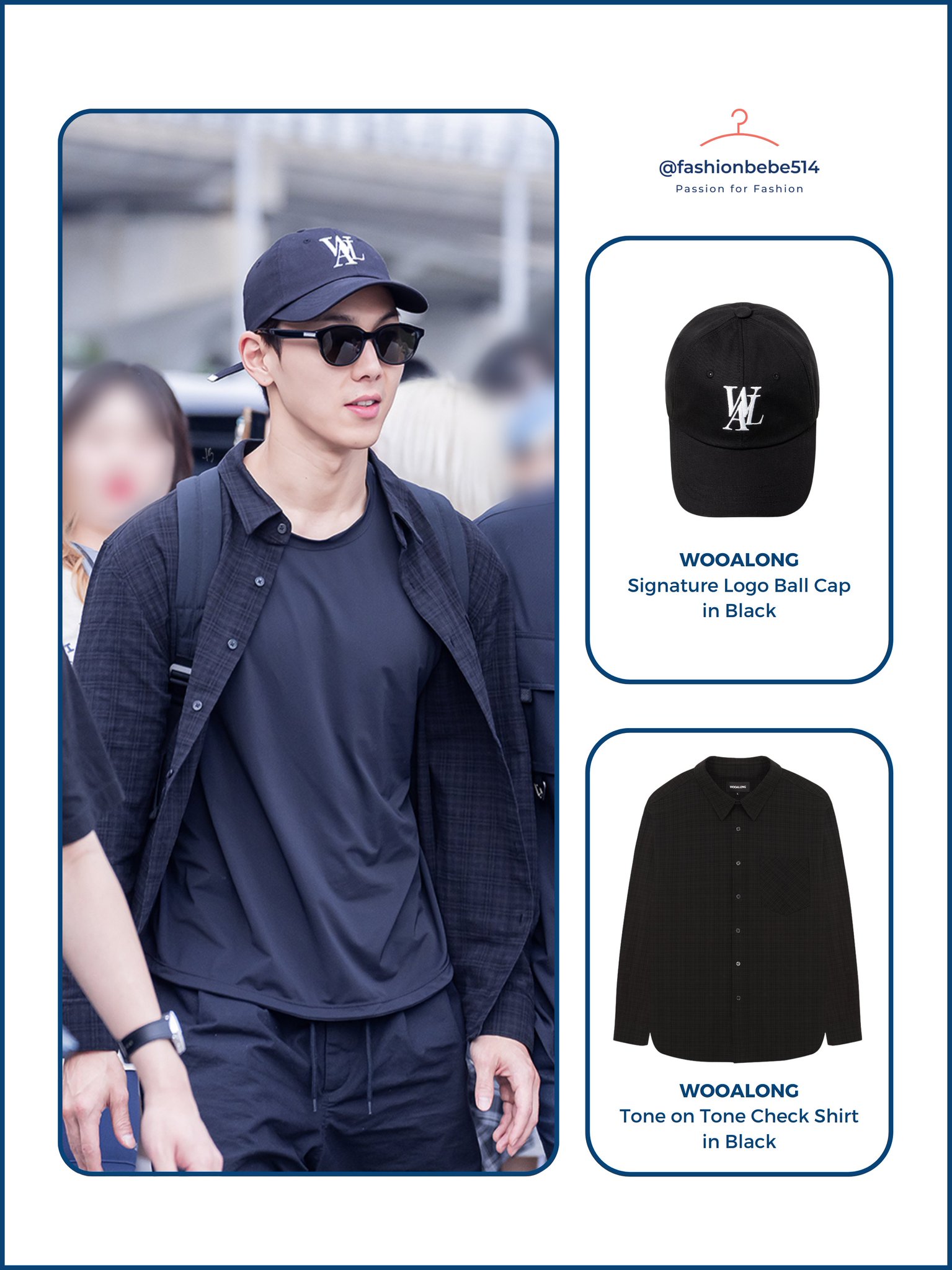 キャップ WOOALONG Signature Logo ball cap BLACKBlack Logo cap_logo_0 Signature Logo ball cap (시그니처 로고 볼캡)