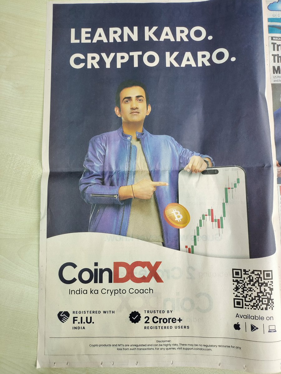 Mridul Gupta (@mri_gup) on Twitter photo .<a href="/CoinDCX/">CoinDCX : India Ka Crypto Coach</a> was launched with a simple vision: to make crypto accessible for every Indian.
Today, with over 2 Crore registered users, that vision is slowly and steadily becoming a reality. Thank you for your faith, your feedback, and your belief in crypto’s potential.
Let’s .<a href="/CoinDCX/">CoinDCX : India Ka Crypto Coach</a> was launched with a simple vision: to make crypto accessible for every Indian.
Today, with over 2 Crore registered users, that vision is slowly and steadily becoming a reality. Thank you for your faith, your feedback, and your belief in crypto’s potential.
Let’s