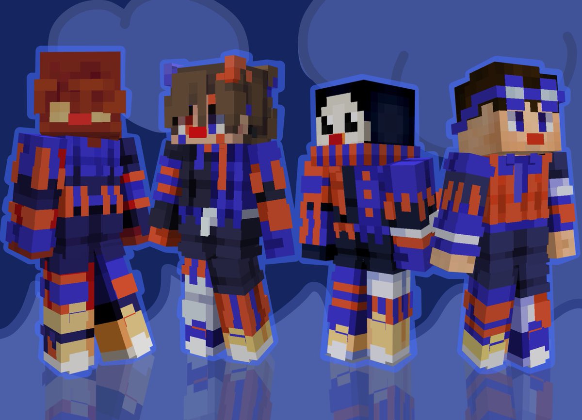 SHINE BRIGHTER BLUE BABOONS SKINS!
haha get it? baboons? clowns? yeah okay

🫐 — [ #minecraft #sandwichlord #bruberry #leon #doovid #traffictwt #mcc #hermittwt <a href="/SandwichLord690/">SandwichLord🎗️</a> <a href="/bruberrying/">Bruberry 🫐</a> <a href="/Doovid_/">Doovid</a> ]

untag if reply!
skin downloads in replies!