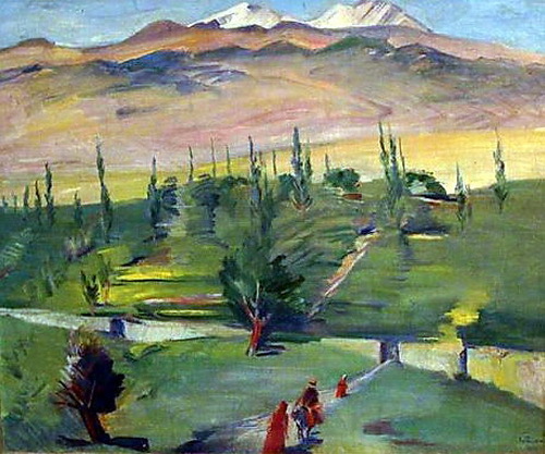 Landscape with a view of Mount Ararat #artbots #sarian