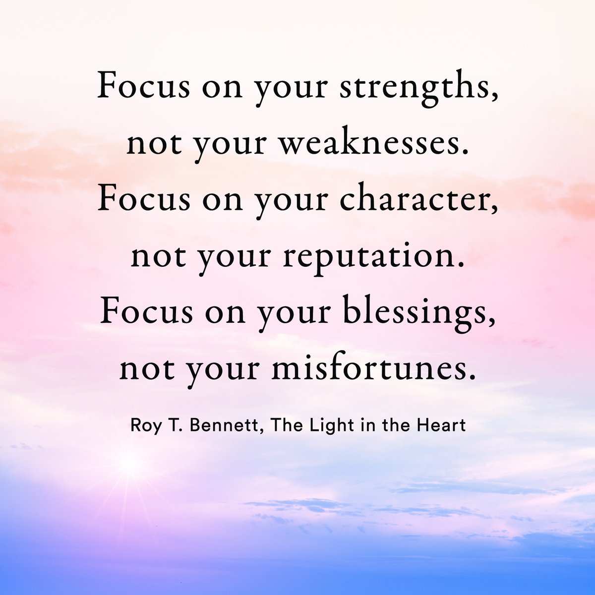 Roy T. Bennett (@inspiringthinkn) on Twitter photo Focus on your blessings, not your misfortunes.
Roy T. Bennett, The Light in the Heart
#motivation #Inspiration #RoyTBennett Focus on your blessings, not your misfortunes.
Roy T. Bennett, The Light in the Heart
#motivation #Inspiration #RoyTBennett