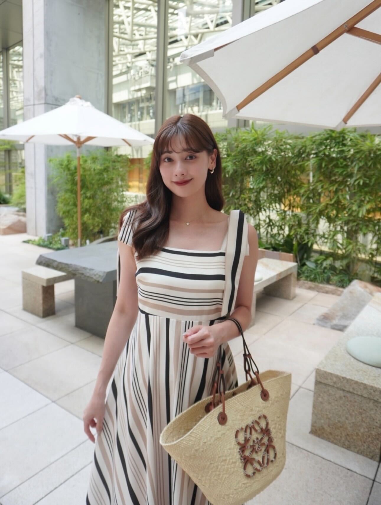 Herlipto♡Cordelia Striped Ribbon Dress（Her lip to