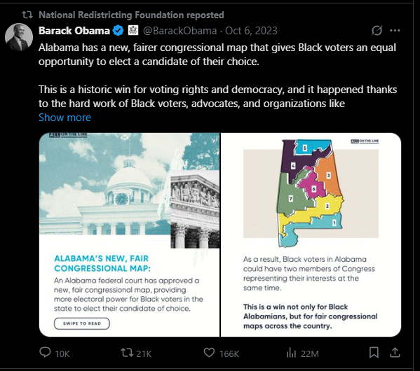 He loves redistricting when it benefits him and his side.