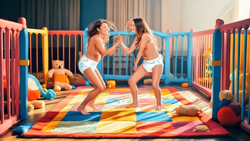 Playpen Playtime. 
#abdlart #DiaperArt #diapergirls #abdlgirls