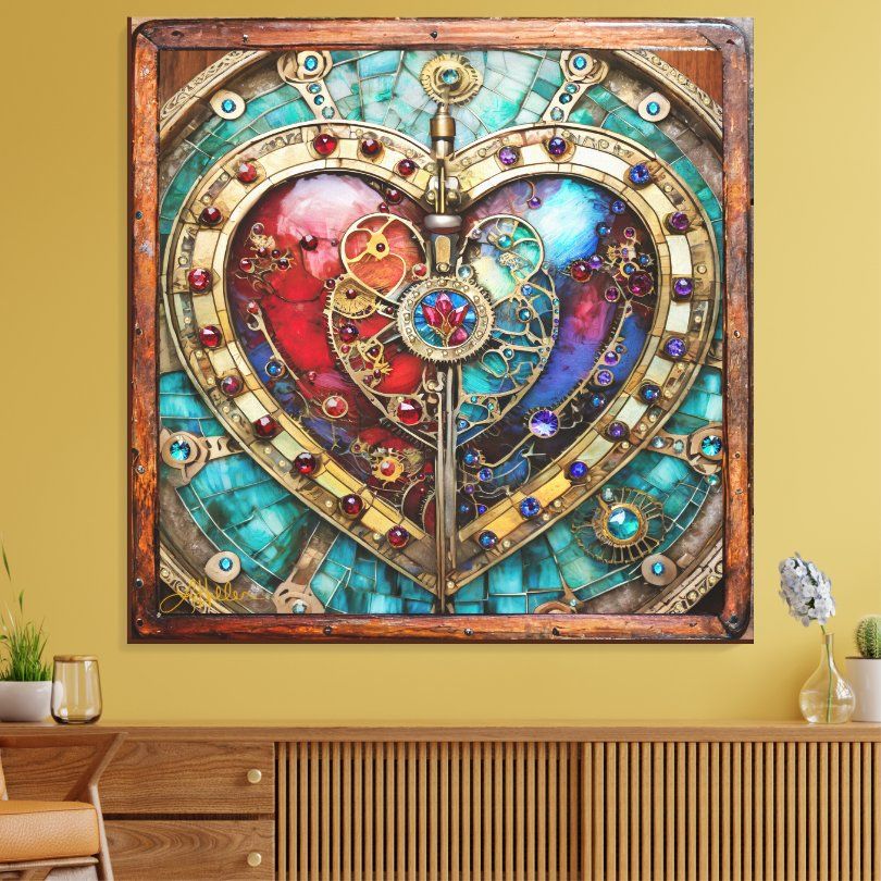 ❤️💙❤️💙❤️💙
Steampunk Red &amp; Blue Stained Glass Heart Canvas Print
#steampunk #hearts #gears  #Valentine #romantic #anniversary #birthday #valentinesdaygift #ValentinesDay #gifts #giftideas

zazzle.com/red_blue_stain…