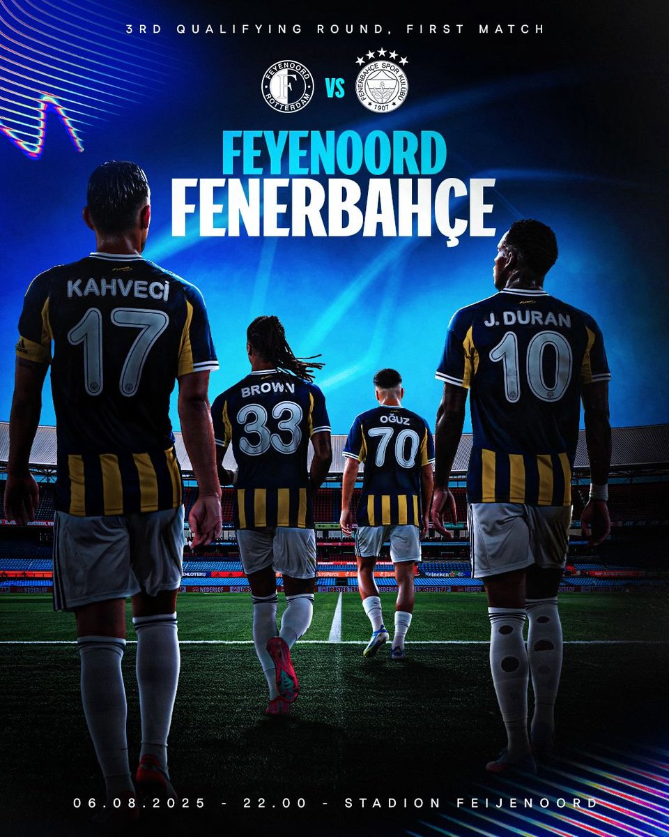 Günaydın renktaslar. Bugün Mourinho hocamızın defansif dehasını goremezsek işimiz zor. Her sene olduğu gibi yine gelmez denilen yıldızlar gelmedi 🫤

🏆 #UCL Üçüncü Ön Eleme İlk Maç 

Fenerbahçe 🆚 Feyenoord 

🇹🇷 22.00
🏟️ Feijenoord 
📺 S Sport Plus 
📲 #FEYvFB