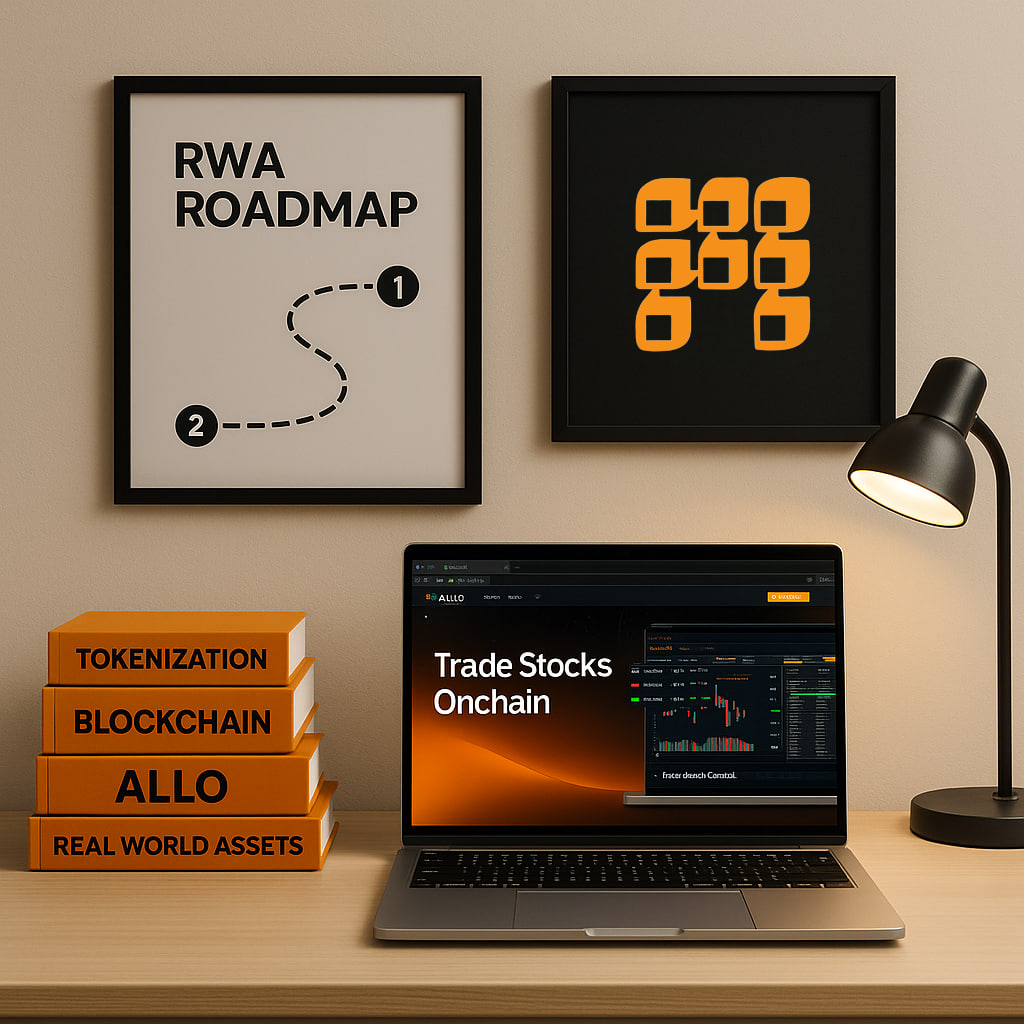 ZudGG11's tweet photo. ⚡ Trade stock like never before.

 Allo is revolutionizing markets with $2.2B tokenized RWAs, 24/7 trading &amp; instant settlement.

Read the full blog → https://t.co/6qgKWkHAB8

#Allo #RWA #TokenizedStock $RWA https://t.co/Tej96XMnxc