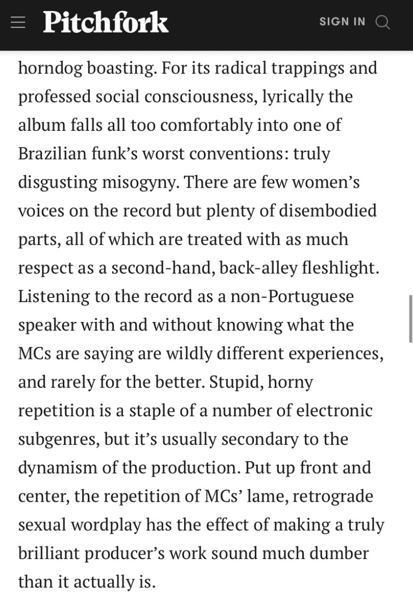 Caralho, que resenha pesada. Quero muito ouvir esse álbum logo. Pior que eu adoro os textos do cara que fez esse review, mas ele botou fogo na caneta nessa parte 🥶🥶🥶🥶🥶

“Apesar de suas roupagens radicais e do discurso de consciência social, liricamente o álbum cai fácil