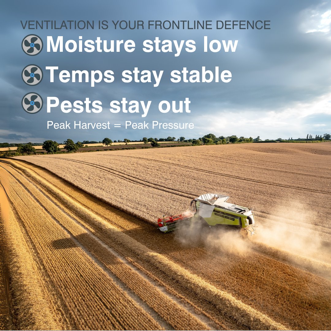 1803Ltd's tweet photo. 🚜Proper ventilation key to protecting crops from spoilage, pests, and mould. 🌬️

At 1803, our belt-driven fans are efficient &amp; reliable. Don’t gamble with your harvest—store smarter! 

Get in touch: https://t.co/Cddxee8Uen  
#VentilationDoneRight #Ventilation #EnvironmentControl https://t.co/SFGafizp35