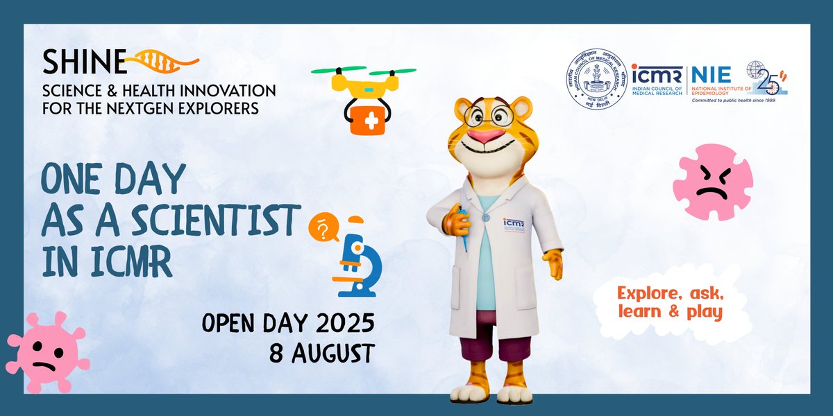 icmr_nie's tweet image. Dear Students,
 
Science isn’t just something you read in textbooks — it’s something you do. And at ICMR, we want YOU to experience that magic! 🌟
 
💬 What’s it like to work in a lab?
💥 How does research save lives?
🤔 What does a scientist really do every day?
 
Join us on 8th…
