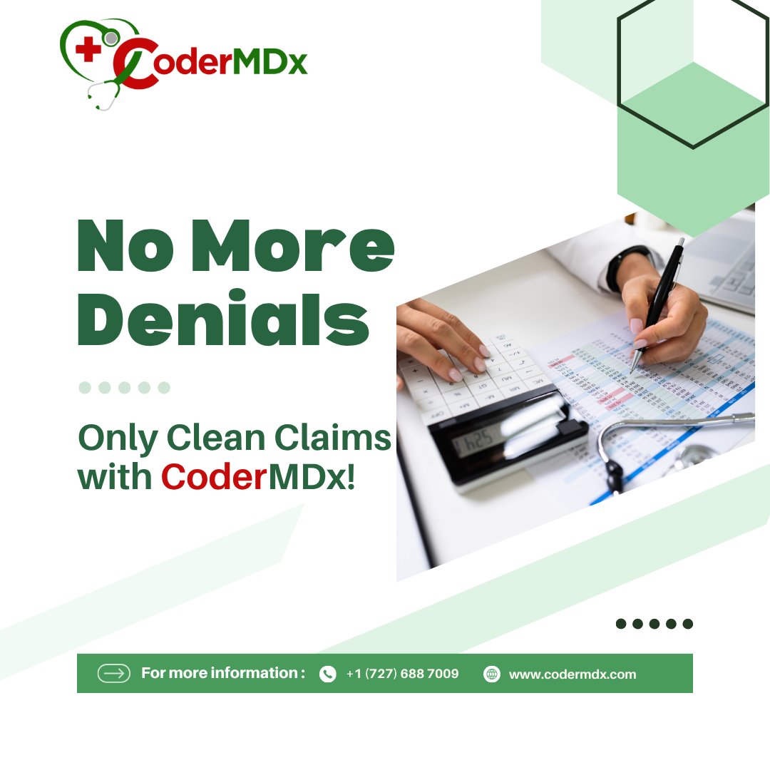 codermdx25's tweet image. ๐ซ#NoMoreDenials โ Only #CleanClaims with CoderMDx!
At #CoderMDx, we deliver 99% clean claims, so you get paid faster and with less stress.
โ
#AccurateCoding
โ
#DenialManagementExperts
๐codermdx.com
#MedicalBilling #MedicalCodingExperts #FloridaDoctors