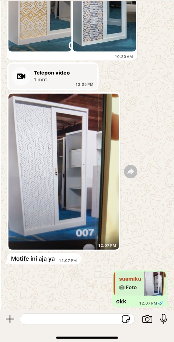 si paling tbtb banget vc ngeliatin lemari

👦🏻: yang beli lemari ya, buat mas &amp; adek
👩🏻: ...

vc semenit doang itu dia ngerayu sampe aku ngijinin bilang "iya beli aja" 😭 pdhl jg duit dia