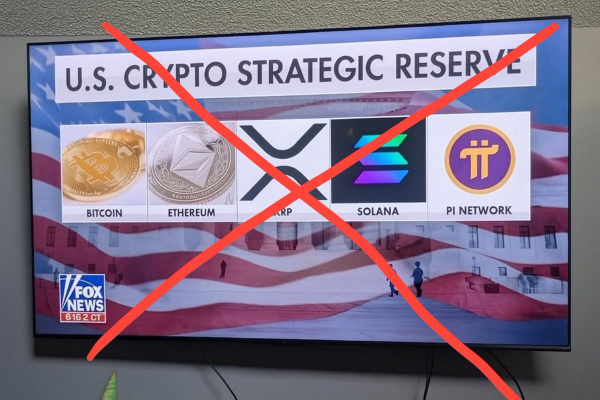 🚨 A fake image is circulating showing Pi Network as part of the U.S. Crypto  Strategic Reserve. ❌ Truth Pi is not yet on open mainnet not tradeable and  not officially recognized