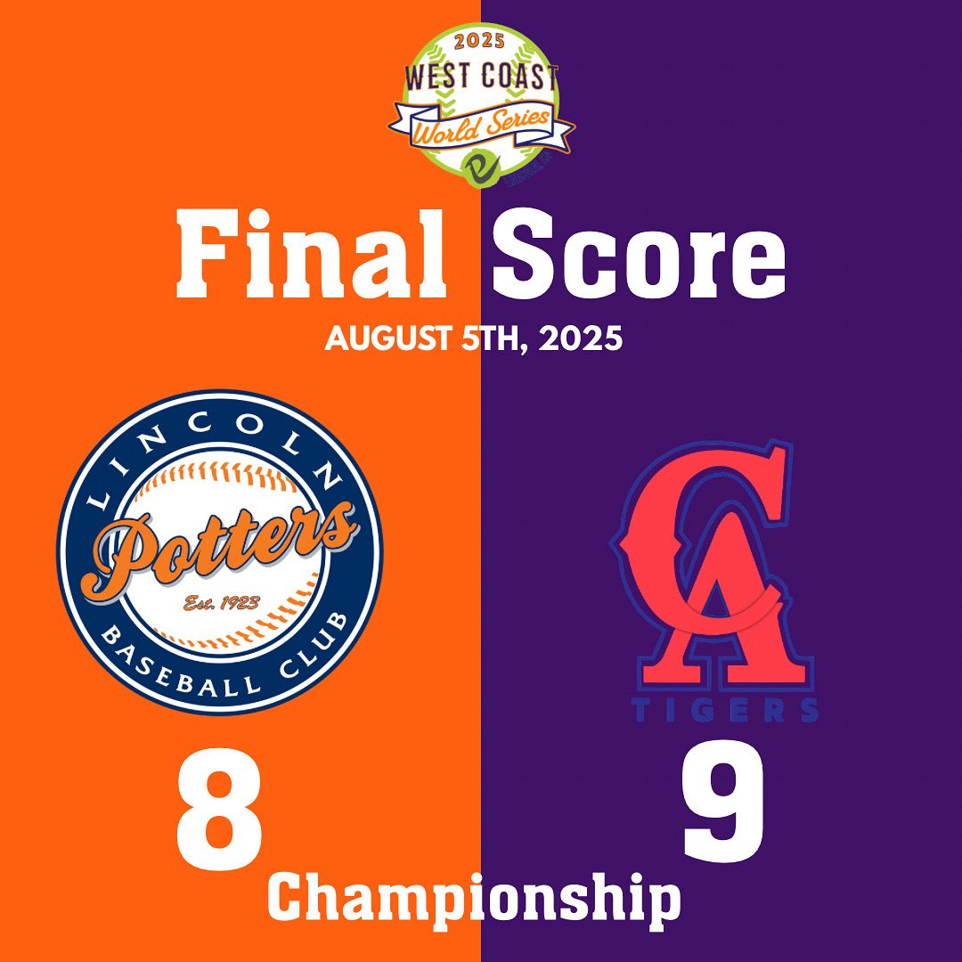 Congratulations to the California Tigers on winning the 2025 West Coast World Series!

#PotterUp🦚
