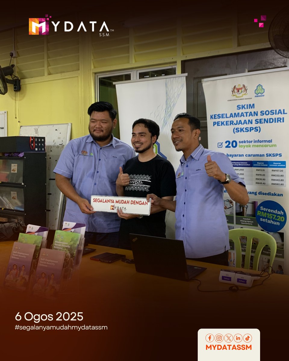 MYDATASSM's tweet image. 🚤 Hello, Pulau Ketam!

We’re joining @BNM_official’s eDuit Desa Pulau Ketam initiative to spark digital &amp;amp; financial empowerment for rural entrepreneurs!

With @KWSP, @PERKESOofficial, @MyMaybank, @SSMofficial, and us — your go-to biz info provider, #MYDATASSM 💼✨