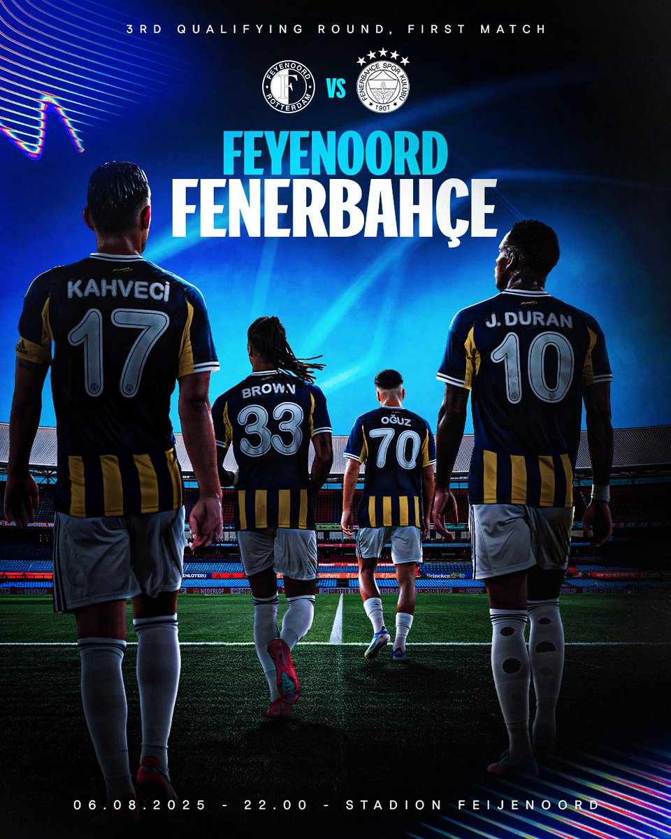 SertFaul's tweet photo. 🏆 Şampiyonlar Ligi 3. Ön Eleme İlk Maçı: Fenerbahçe sahnede!

🇳🇱 Feyenoord - Fenerbahçe 🇹🇷
🕙 22:00
🏟️ Feijenoord Stadyumu
📺 SSport Plus

#UCL | #FEYvFB https://t.co/v1eDc3KXcV