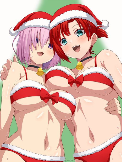 ※R18注意。
あまりにも暑いから早く冬になれとサンタ水着の画像を貼る。 