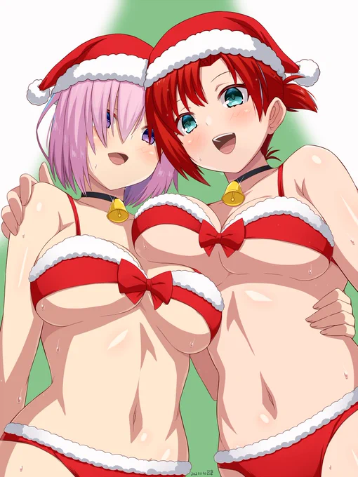 ※R18注意。 あまりにも暑いから早く冬になれとサンタ水着の画像を貼る。