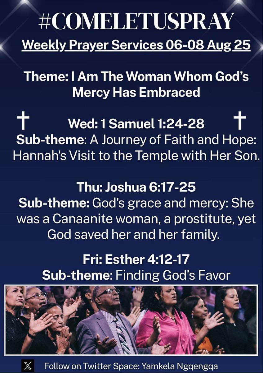 Good morning #ComeLetUsPray family, 

Kindly find attached this month’s theme, week’s sub-theme and verses.